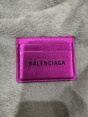 Balenciaga Metallic Fuchsia Card Sleeve
